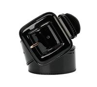 NIUXICH Cinturón ancho de 4,8cm, cinturones de vestir para mujer, charol negro/rojo, cinturón decorativo para mujer, Negro, 103cm