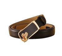 NIUXICH Cinturón de cuero para mujer, cinturón con hebilla automática para mujer, cinturones finos, pantalones vaqueros para mujer, ancho de cintura de 2,3cm, 110cm