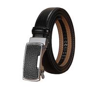 NIUXICH Cinturón de cuero para mujer de 2,3cm de ancho, cinturones ajustables informales para mujer, cinturón con hebilla automática, Negro, 100cm