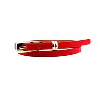 NIUXICH Cinturón fino de cuero para mujer, hebilla de Metal, pretina fina, vaqueros, cinturones ajustables, cinturón decorativo para vestido, Rojo, 103x1cm
