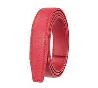 NIUXICH Sin hebilla, cinturón de cuero fino de 2,4cm de ancho para hombres/mujeres, sin cinturón de hebilla automática, accesorios de ropa, Rojo, 105cm