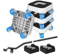 NIUXX Ruedas de Muebles MóViles, Ruedas Giratorias de 360 Grados, 4 Ruedas de Muebles (1,25 in) Y 1 Palanca, Kit de ElevacióN para Muebles de Sofá, Mesa, Carga MáXima 450 Kg