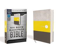 Niv, Boys' Backpack Bible, Compact, Leathersoft, Yellow/Gray, Red Letter Edition, Comfort Print: New International Version, Boys' Backpack Bible, ... Red Letter Edition, Comfort Print