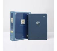 NIV Korean-English Study Bible | Small Navy PU | With Notes