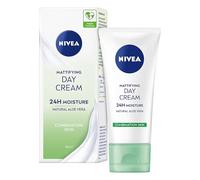 NIVEA Crema hidratante de día 24H con aloe vera para pieles mixtas y grasas, 50 ml