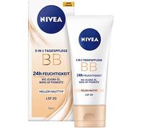 NIVEA 5 en 1 cuidado de día BB 24h humedad tipo piel clara SPF 20 50 ml, 50 ml