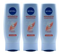 Nivea Acondicionador Del Pelo Reparación 3 X 200ml para Dañados & Dañado Pelo