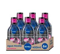 NIVEA Agua micelar Bifásica Waterproof Professional Piel Sensible en pack de 6 (6 x 400 ml), desmaquillante para limpieza facial con extracto de té negro, desmaquillador de ojos y rostro