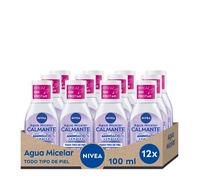NIVEA Agua Micelar Calmante Mini - Desmaquillante Facial - Con Dexpantenol - Desmaquillador Ojos, Rostro y Labios - Limpia Sin Frotar - Hidrata - Calmante - Todo Tipo de Piel - Pack de 12 x 100 ml