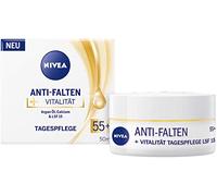 NIVEA Antiarrugas + vitalidad cuidado de día SPF 15 55+ (50 ml), crema facial con aceite de argán y calcio, crema de día suaviza las líneas y arrugas visibles