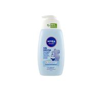 NIVEA BABY Gel de Ducha para Cabello en los Pies 500ml Baño de Espuma para Niños para Piel y Cabello Suave y Limpio, Baño de Bebé con Protección Lágrima Champú Hidratante y Suavizante para Niños