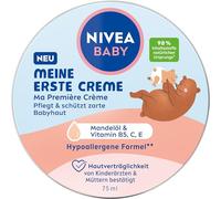 NIVEA Baby My First Crem, crema para la piel vegana e hipoalergénica, crema hidratante para bebés con aceite de almendras y vitaminas, cuidado del bebé sin microplásticos y parabenos (75 ml)