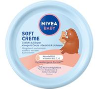 NIVEA Baby Soft Crema de cuidado vegana e hipoalergénica para la piel protege y fortalece, crema hidratante para bebés con aceite de almendras y vitaminas, sin microplásticos ni parabenos (200 ml)