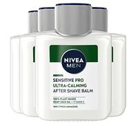 Nivea Bálsamo para después del afeitado Men Sensitive Pro Ultra-Calming After Shave para hombres con aceite de semilla de cáñamo y vitamina y bálsamo calmante para barba - 4 botellas de 100 ml