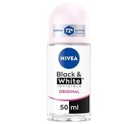 NIVEA Black & White Invisible Original Roll-on 6 x 50 ml, desodorante para mujer eficaz 72h, desodorante roll-on antitranspirante para olores, sudor, residuos, irritaciones y manchas en tejidos claros