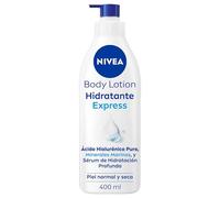 NIVEA Body Lotion Hidratante Express - Loción Corporal - 72h Hidratación - Ácido Hialurónico, Minerales Marinos y Sérum de Hidratación Profunda - Fórmula Ultraligera - Piel Normal y Seca - 400 ml