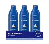 NIVEA Body Milk Loción Corporal Nutritivo 400ml - Pack de 3 unidades