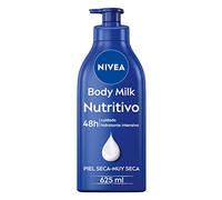NIVEA Body Milk Nutritivo (1 x 625 ml), leche corporal que hidrata, crema hidratante corporal con aceite de almendras y ácido hialurónico, para piel seca.