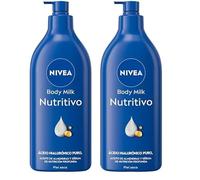 NIVEA Body Milk Nutritivo (1 x 625 ml), leche corporal que hidrata durante 72 h, crema hidratante corporal con aceite de almendras y ácido hialurónico, para piel seca (Paquete de 2)