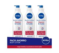 NIVEA Body Milk Repara & Cuida 400ml - Pack ahorro de 3 unidades (total 1,2 litros)
