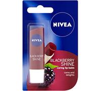 Nivea brillo cuidado Lip Balm, 4,8 g, Blackberry, Paquete de 12