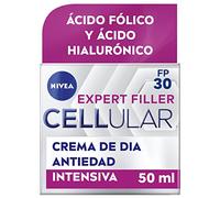 NIVEA Cellular Expert Filler - Crema de Día FP30 - Antiarrugas - Efecto Rellenador 24h - Con Ácido Hialurónico y Ácido Fólico - Crema Antiedad - Protección Solar - Todo Tipo de Pieles - 50 ml