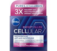 NIVEA Cellular Expert Filler - Crema de noche antiedad muy eficaz para la noche, con efecto de relleno, cuidado facial con ácido hialurónico para la noche (50 ml)