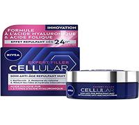 NIVEA CELLULAR Expert Filler - Cuidado nocturno (1 x 50 ml), crema facial antienvejecimiento reafirmante enriquecido con ácido fólico puro y ácido hialurónico, cuidado repelente para pieles maduras