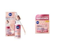 NIVEA Cellular Expert Lift - Set Crema de Día Antiedad FP30 50ml y Sérum Antiarrugas Lift 3 Áreas 30 ml - Efecto lifting y Reafirma - Con x10 Bakuchiol Puro y Ácido Hialurónico - Todo Tipo de Piel