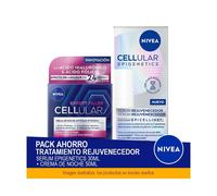 NIVEA CELLULAR Pack Ahorro Tratamiento Rejuvenecedor - Contiene Serum Facial Epigenetics 30ml + Crema de Noche 50ml
