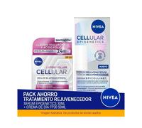 NIVEA CELLULAR Pack Ahorro Tratamiento Rejuvenecedor - Contiene Serum Facial Epigenetics 30ml + Crema de Día FP30 50ml