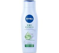 NIVEA Champú y acondicionador 2 en 1, cuidado intensivo del cabello con aloe vera y sérum brillante, champú y acondicionador para el cuidado en tiempo expreso (250 ml)