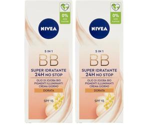 NIVEA Crema colorata dorata idratante 50 ml.86701 - Cremas y mascarillas faciales (Paquete de 2)