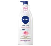 NIVEA Crema corporal rosa y argán Pump de 500 ml, crema corporal suavizante para pieles normales y secas, crema corporal hidratante con aceite de argán y perfume de rosa