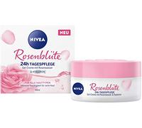 Nivea Crema de día Rose Petal 24h (50 ml), cuidado facial con agua de rosas e hialurón, crema de gel ligera para una piel suave y delicada