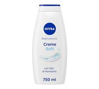 NIVEA Crema de ducha suave 750 ml, crema limpiadora e hidratante, crema de ducha enriquecida con aceite de almendras, vitaminas C, E y aceites nutritivos con aroma delicado