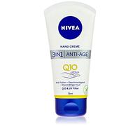 NIVEA Crema de manos antiedad Q10 3 en 1, 75 ml, cuidado de manos antiarrugas con Q10 y filtro UV, crema nutritiva para la piel de manos normales a secas