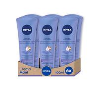 NIVEA Crema de manos aterciopelada en paquete de 6 x 100 ml, crema nutritiva enriquecida con manteca de karité, crema perfumada para las manos de fórmula suave y ligera