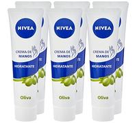 NIVEA Crema de Manos Hidratante Aceite de Oliva en pack de 6 (6 x 75ml), crema para el cuidado de la piel seca, crema para conseguir una hidratación profunda