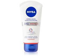 NIVEA Crema de manos Repair 3 en 1 para piel muy seca y áspera (1 x 75 ml), cuidado de manos hidratante, fórmula rica y no grasa, crema hidratante reparadora con dexpantenol