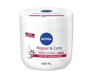 NIVEA Crema de urea Repair & Care (400 ml), crema hidratante profundamente hidratante, hidrata la piel seca con urea y glicerina para 72 horas, ideal para cuerpo, manos y cara