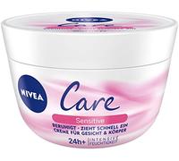 NIVEA Crema facial y corporal Care Sensitive 3 tarros de 200 ml