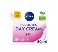 NIVEA Crema hidratante nutritiva de día de 24 horas SPF30 (50 ml), hidratante facial hidratante con protección solar Factor 30, crema facial diaria para piel seca, esencial para el cuidado de la piel