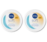 NIVEA Crema hidratante suave y ligera e intensa con aceite de jojoba y vitamina E, para cara, cuerpo y manos, protección SPF 15, 100 ml (Paquete de 2)