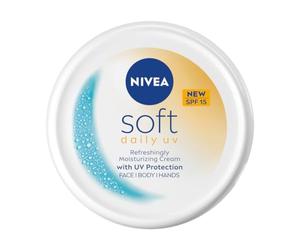 NIVEA Crema hidratante suave y ligera e intensa con aceite de jojoba y vitamina E, para cara, cuerpo y manos, protección SPF 15, 200 ml
