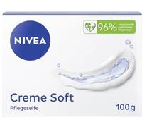 NIVEA Crema Soft Jabón Cuidado 100 g | Jabón de manos hidratante con aceite de almendras para una limpieza suave y un cuidado suave