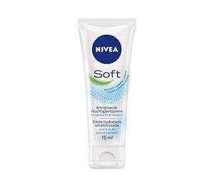 NIVEA Crema suave en paquete de 1 unidad (1 x 75 ml), crema hidratante refrescante con aceite de jojoba y vitamina E, crema nutritiva para la cara, el cuerpo y las manos