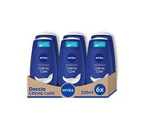 NIVEA Creme Care Gel de Ducha en pack de 6 (6 x 250 ml), gel hidratante corporal con la fragancia de NIVEA Creme, gel para ducha cremoso para tener una piel suave