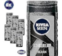 Nivea Deep Clean - Gel de ducha para hombre (3 unidades, 250 ml)