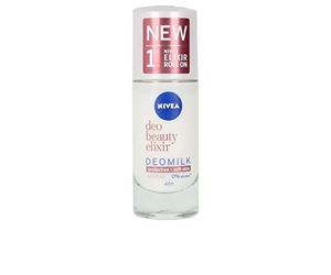 NIVEA DeoMilk Sensitive Beauty Elixir Desodorante Roll on (1 x 40 ml), con esencia de leche, desodorante antitranspirante para pieles sensibles, rehidrata y protege